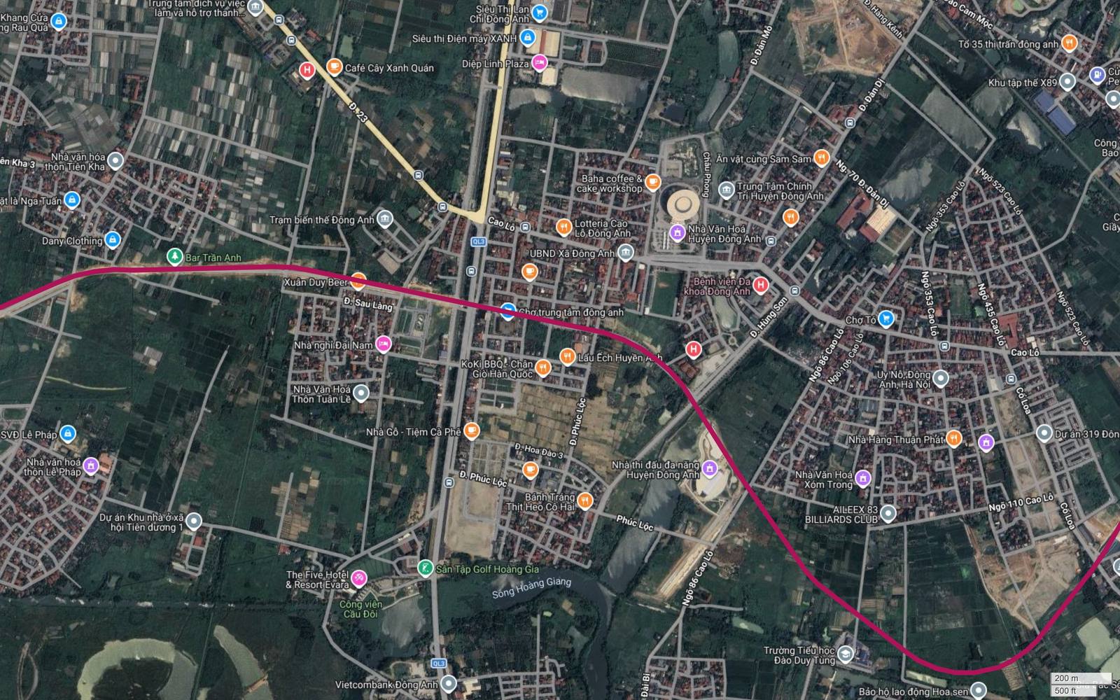 Vòng cung Uy Nỗ của tuyến metro số 18 uốn xuống nam qua khu Uy Nỗ, nơi tuyến rời trục Cao Lỗ để tiến về phía hành lang đường sắt